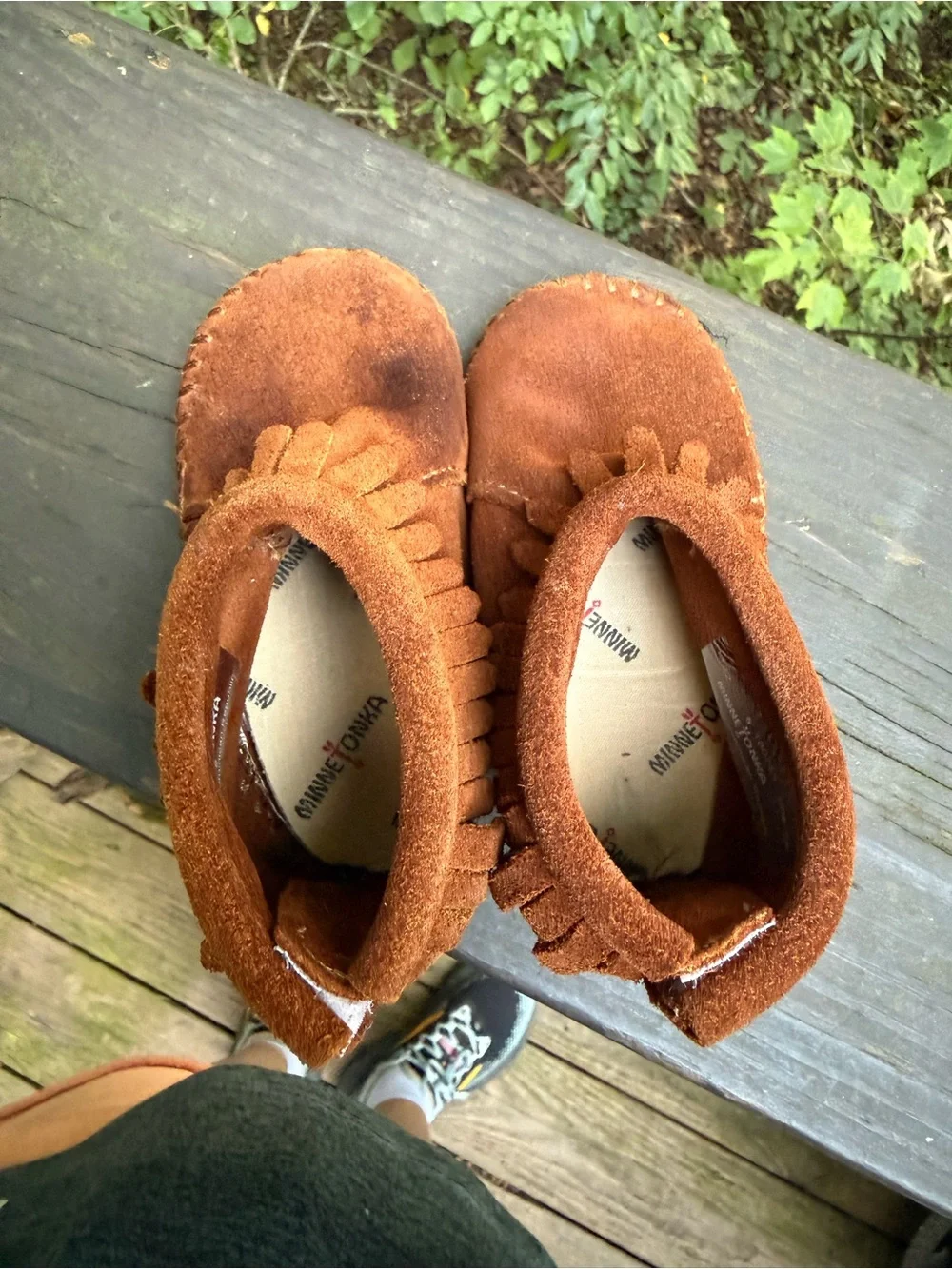 Minnetonka Toddler Size 5 Brown Suede Fringe Moccasin Booties
